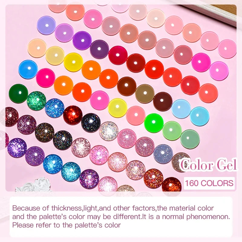 Blushimmer 12-pack all-season nail gel polish set with multicolor shades, HEMA free, long-lasting UV LED nail supplies for women.