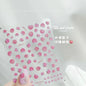 Shiny red cherry bowknot 5D nail art stickers with rhinestones, self-adhesive manicure decals by Blushimmer for DIY nail decorating