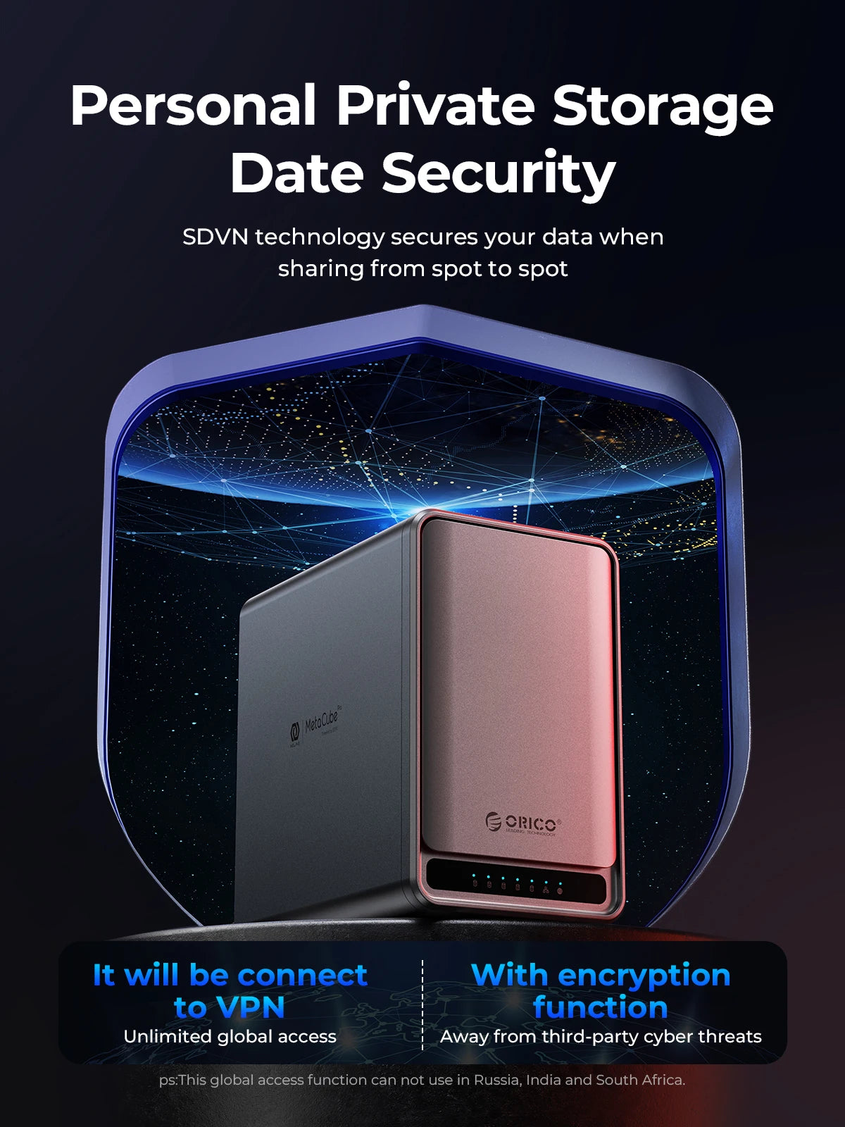 ORICO MetaCube Pro 5 Bay NAS Network Attached Storage Support Remote Share Data Intelligent Classification Automatic Backup