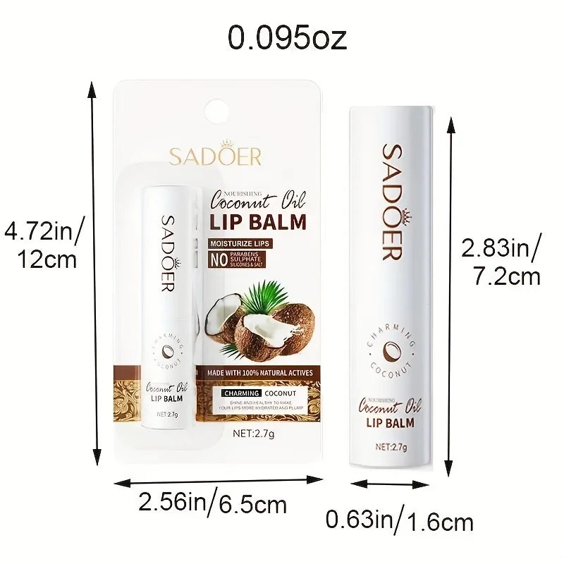 Blushimmer Coconut Lip Balm providing lasting moisture and nourishment for men and women, ideal for daily lip care.