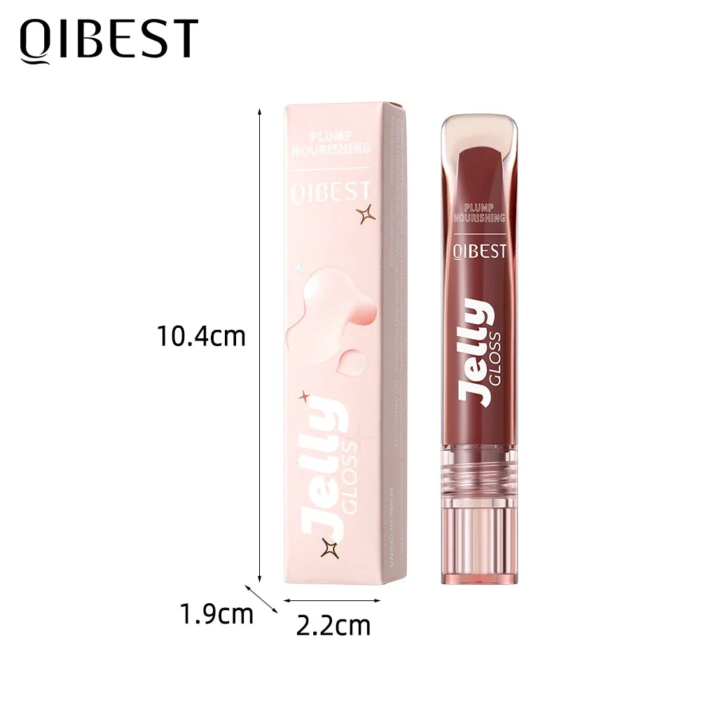 Blushimmer QIBEST mirror pearl jelly lip gloss with a lightweight, watery crystal finish and hydrating, moisturizing formula.