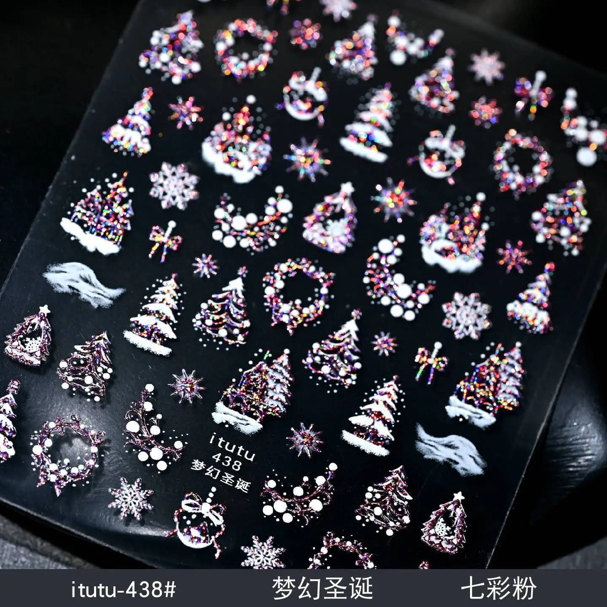Silver Christmas snowflake nail stickers by Blushimmer, featuring self-adhesive holiday nail decals with snowflakes and winter holiday designs.