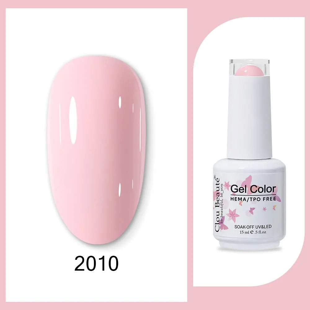 Clou Beaute 15ml neon gel nail polish base and top coat set in red, black, white, green, and velvet finish from Blushimmer.