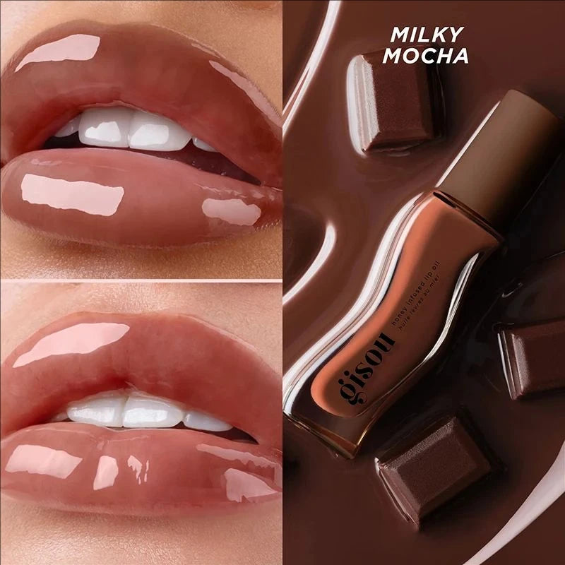 Gisou New Autumn Winter Limited Edition Long-lasting Moisturizing Lip Oil Gloss Care Lips Plumping Exfoliating Milky Mocha Gloss