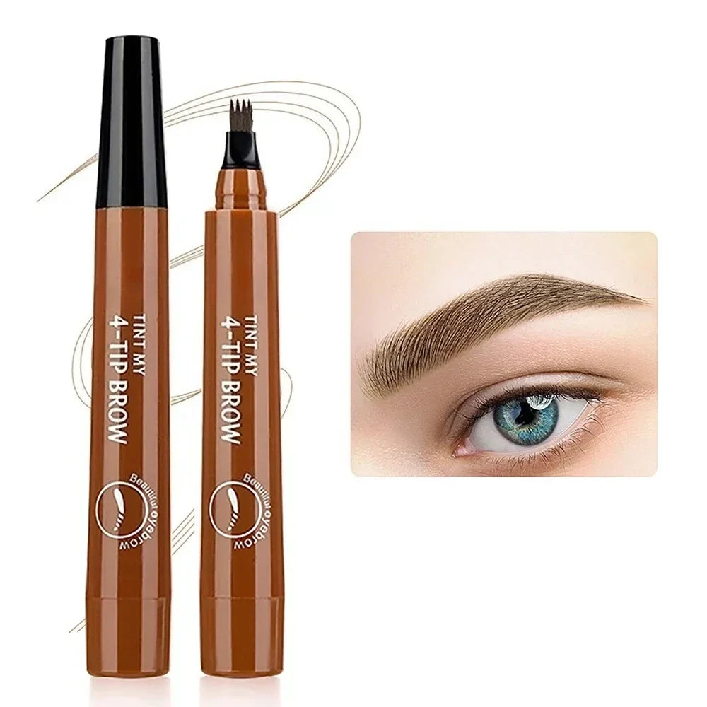 Blushimmer four-pronged eyebrow pencil with four ends, long-lasting, water-resistant, and smudge-proof for natural eyebrow shaping.