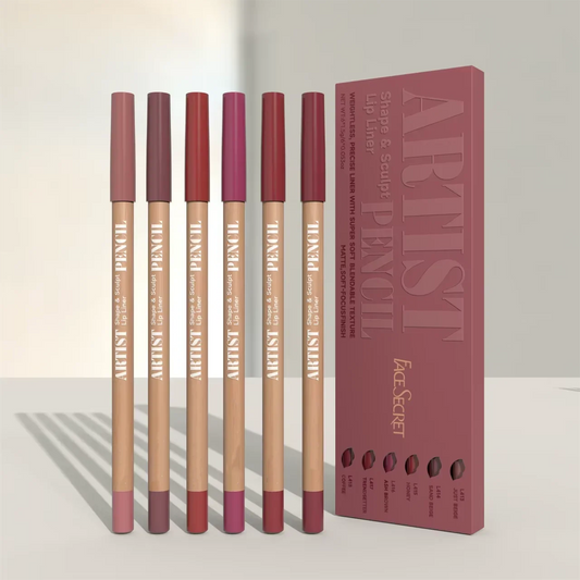 Blushimmer Face Secret Artist Shape Sculpt Lip Liner Pencil set with weightless, precise, soft matte texture for defined lips.