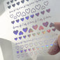 Colorful Cat's Eye 5D gradient European love heart gem nail art stickers with geometric wings for manicure decoration.