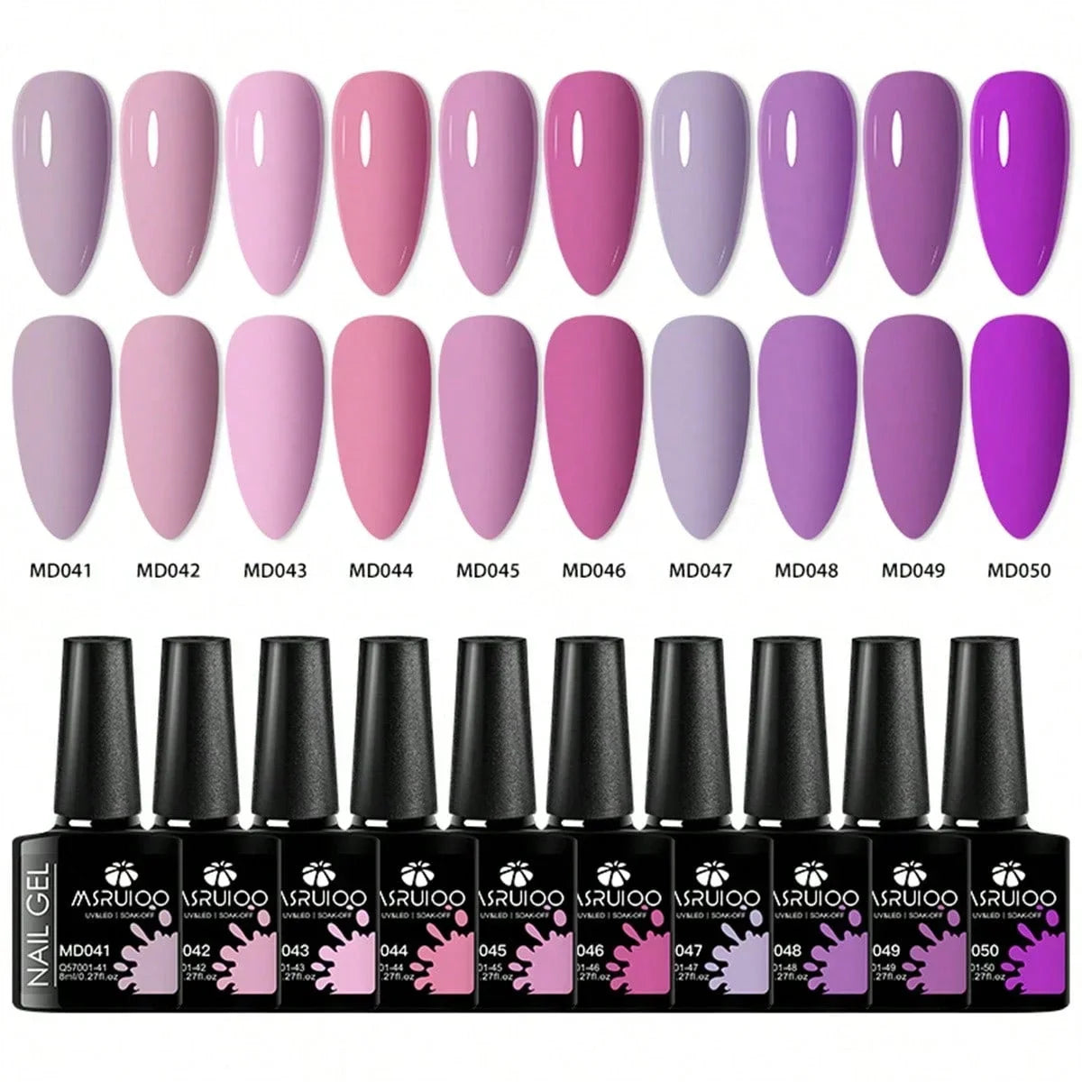 Blushimmer 10-piece HEMA-free gel nail polish set with vibrant colors for all-season manicures, UV/LED compatible, long-lasting hybrid gel