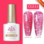 Silver carat glitter gel nail polish by Blushimmer with reflective sparkle and ultra-shine finish for UV nail art.