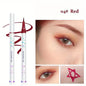 Red matte liquid eyeliner pen by Blushimmer, waterproof and long-lasting, with a precise tip for detailed eye makeup application.