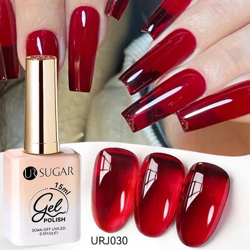 Blushimmer UR SUGAR 15ml jelly milky white translucent gel polish for semi-permanent UV nail art and soak-off gel varnish.