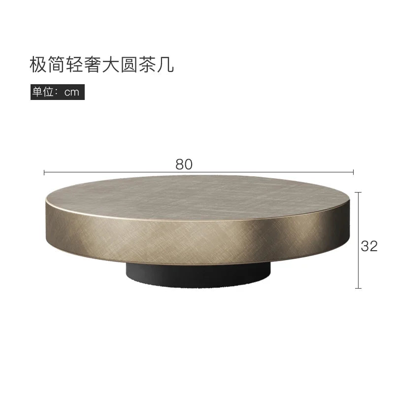 Designer Stainless Coffee Tables European Luxury Round Tea Table Living Room Furniture Italian Tempered Glass Furniture Home