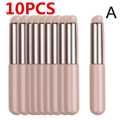Blushimmer silicone lip brush with cover cap, soft round head concealer brush for precise lipstick and lip makeup application.