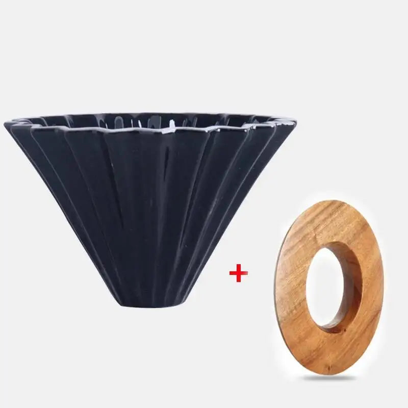Ceramic Hand Brewing Coffee Dripper Pour Over Coffee Maker Handmade Origami Coffee Filter Cup Flower Shape Funnel Drip Cafe Cup