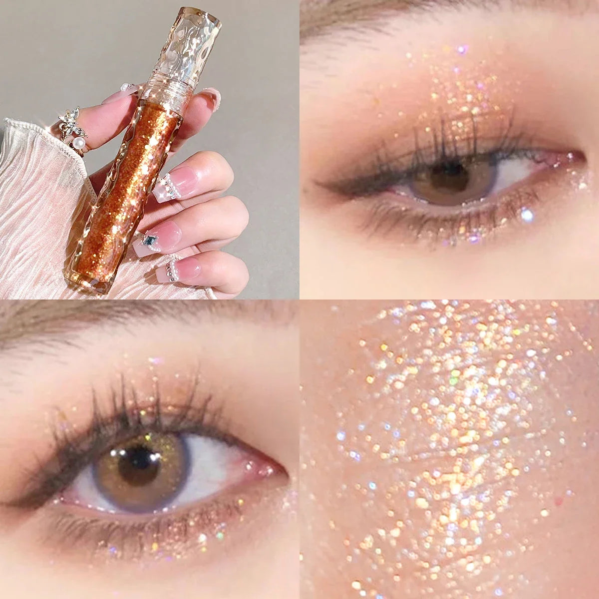 Flowing light, sparkling liquid eye shadow, pearlescent, broken diamond, high-light lying silkworm monochrome eye shadow liquid