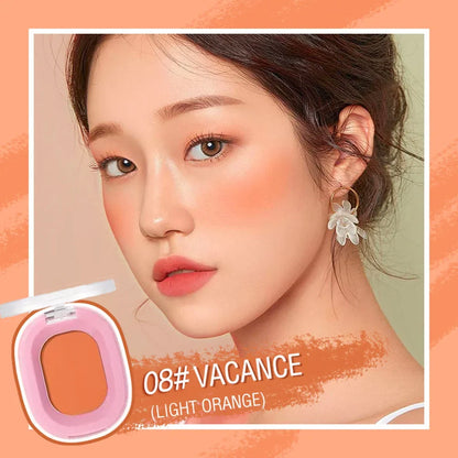 Blushimmer monochrome matte blush powder in natural nude, waterproof, long-lasting cheek rouge, easy to apply for festive makeup.