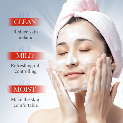 Blushimmer 100ml Kojic Acid Facial Wash with mild oil control, deep moisturizing, and nonirritating cleansing for clear skin.