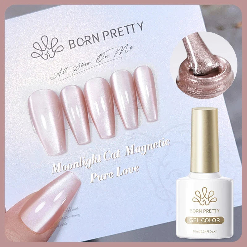 Blushimmer Born Pretty 117 Colors cat magnetic gel nail polish 10ml bottle showcasing vibrant semi-permanent manicure varnish.