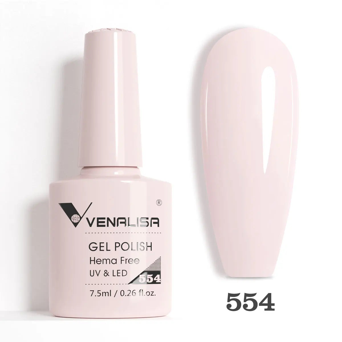 Venalisa Blushimmer glitter gel polish in pink nude, full coverage soak-off UV LED French nail polish with shimmering glitter finish.