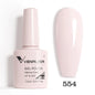 Venalisa Blushimmer glitter gel polish in pink nude, full coverage soak-off UV LED French nail polish with shimmering glitter finish.