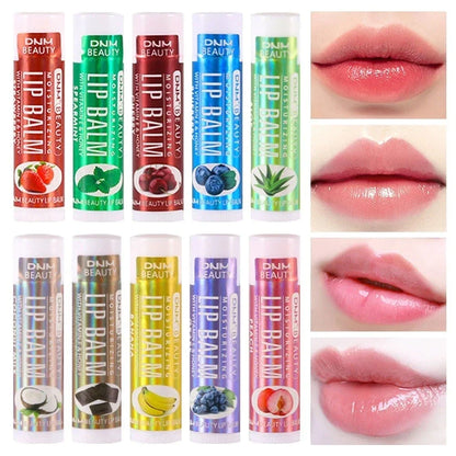 Blushimmer 18-style clear fruit lip balm and lip gloss with moisturizing, hydrating, and anti-wrinkle benefits for smooth lips.