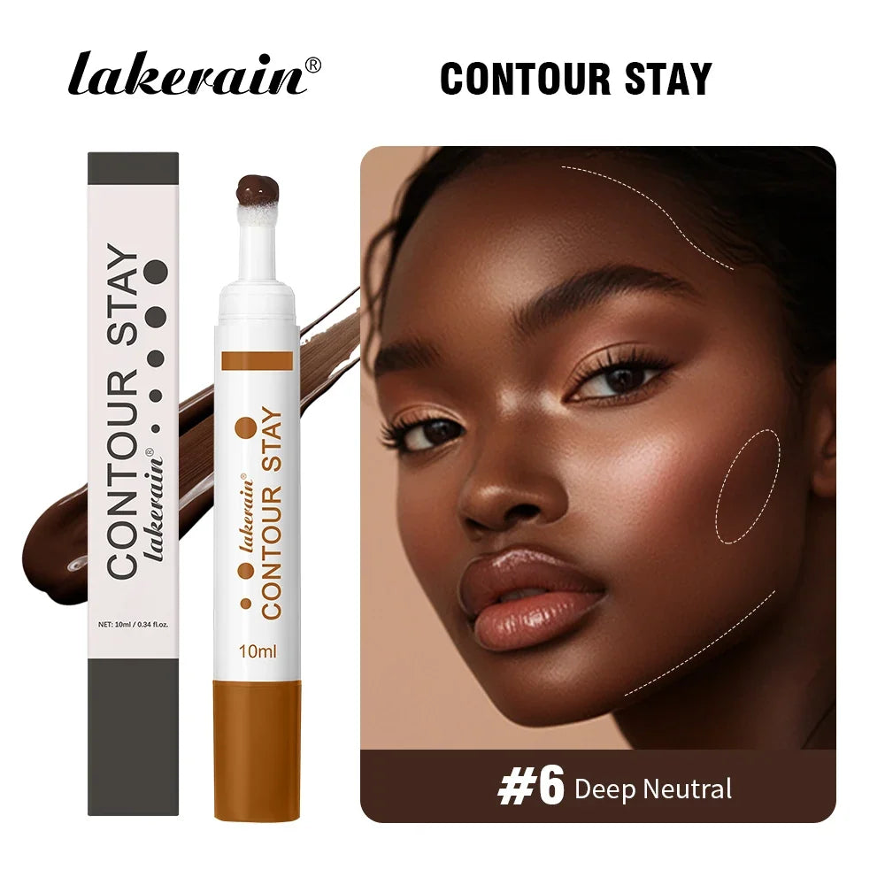 Blushimmer 6-color moisturizing liquid contour and bronzer palette with waterproof, lightweight 3D concealer for face contouring.