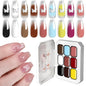 Blushimmer LimeGIRL 9-color gradient gel nail polish with flower paint and engraving gel for DIY nail art design.