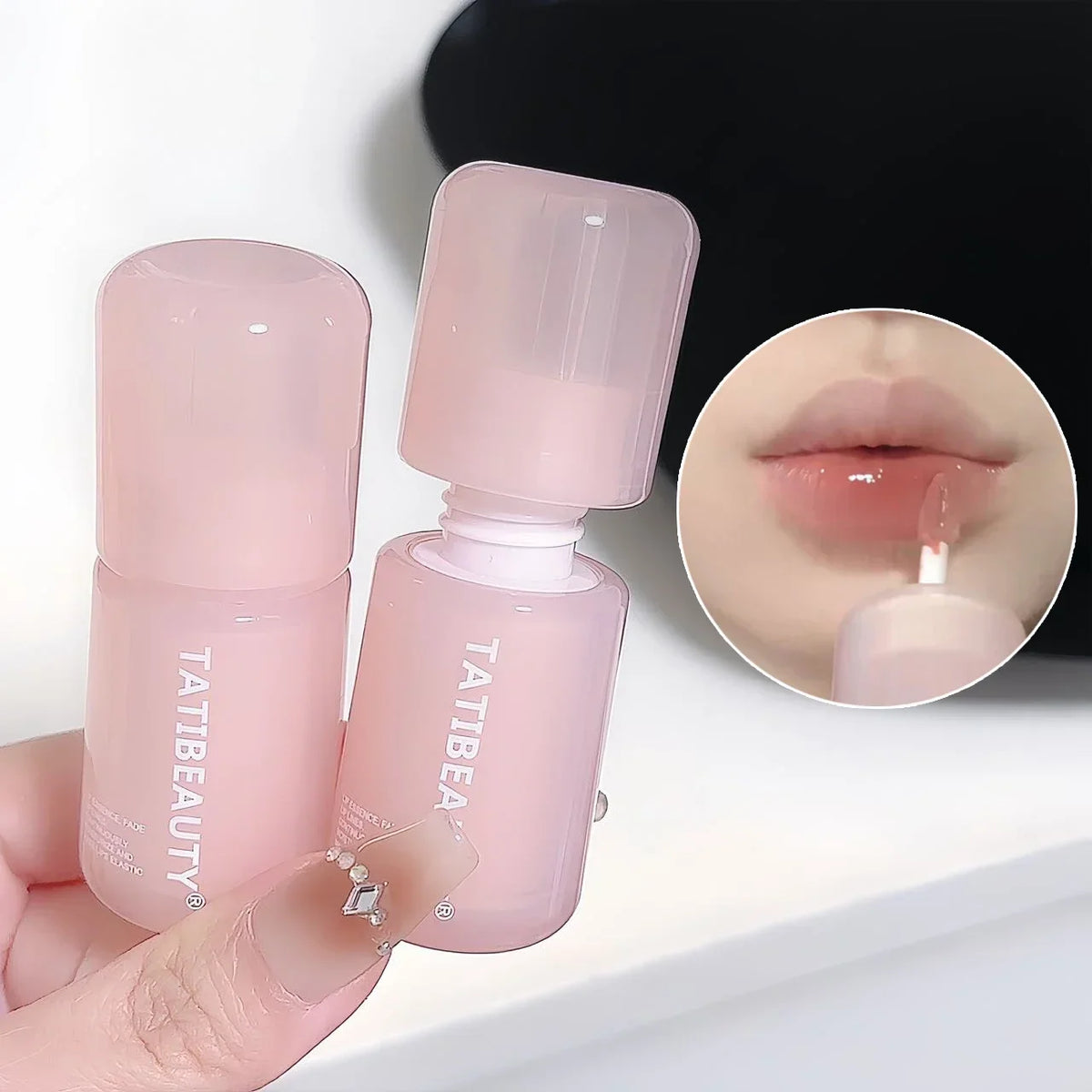 Blushimmer DIKALU mirror water lip gloss featuring crystal jelly texture, hydrating, plumping, and moisturizing colored lip tint for lips.