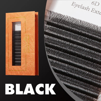 DeceMars 6D-W shaped eyelash extension by Blushimmer, showcasing full, voluminous lashes with a W-shaped curl design.