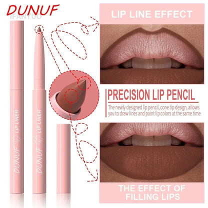 Blushimmer tapered lip liner pencil in natural nude brown with long-lasting, waterproof, matte, and creamy formula for precise lip shaping.