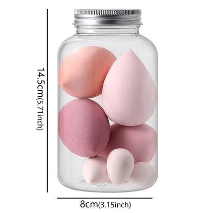 14PCS Makeup Sponge Set with Storage Jar Velvet Beauty Blenders Beauty Egg Powder Puffs Make Up Accessories Women Makeup Tools