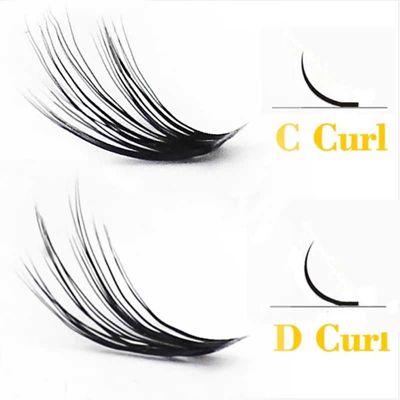 Blushimmer 20D/30D Mink Eyelashes in a box with 60 bundles, natural 3D Russian eyelash extensions for makeup and lash enhancement.