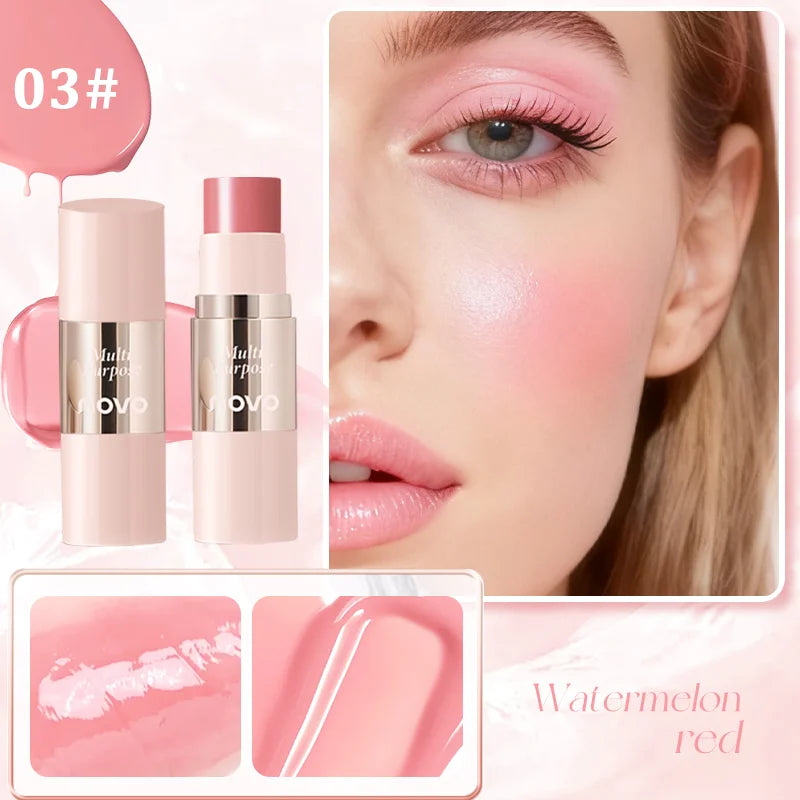 Blushimmer multi-use cream blush stick for eyes, lips, and cheeks with smooth, blendable, waterproof, nourishing, and long-wearing formula.