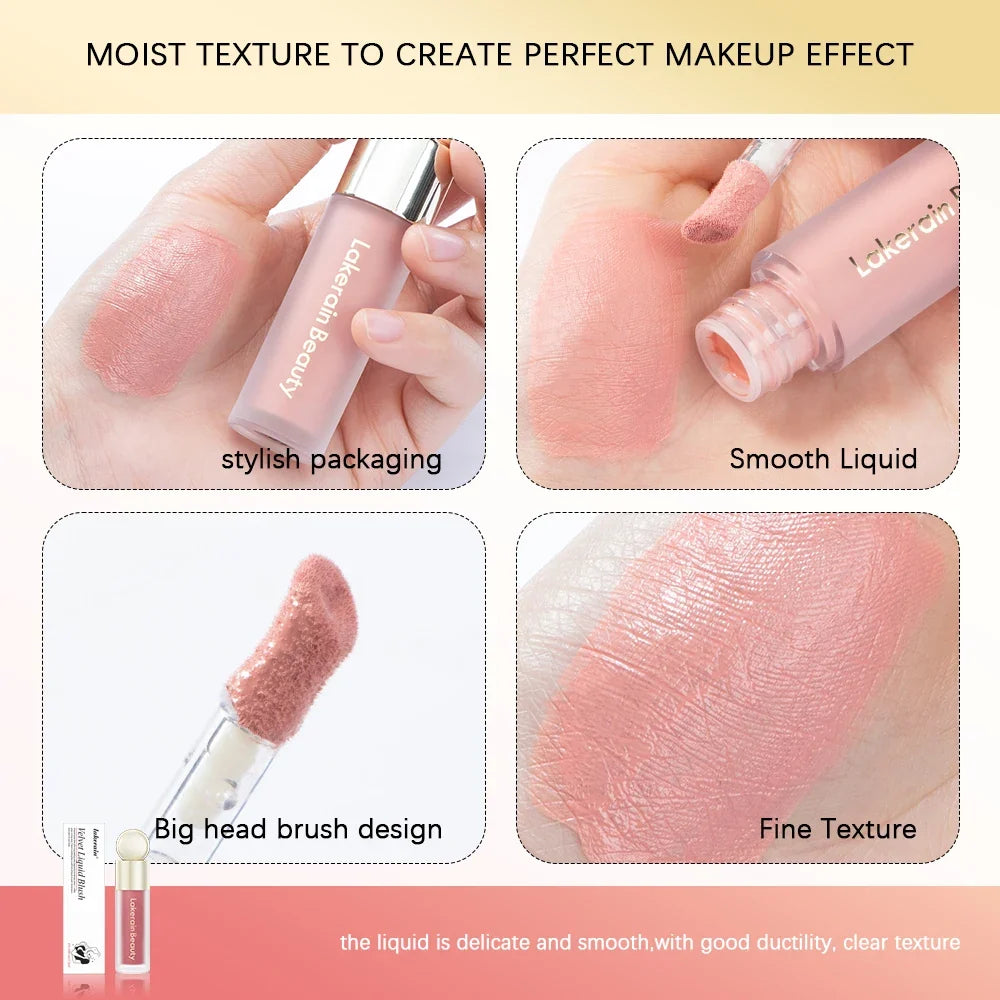 Blushimmer 7.5ml matte liquid blush in orange peach, natural cheek tint with waterproof, velvety cream finish, face pigment.