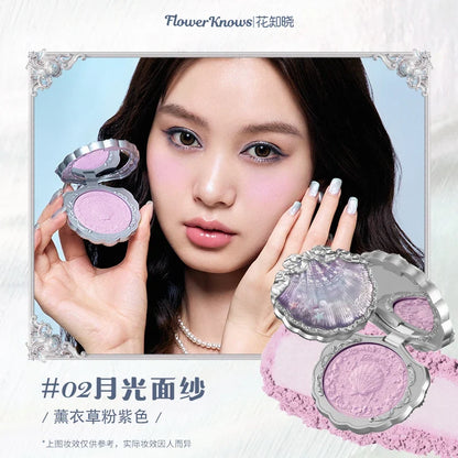 Makeup Flowerknows Shell Pearl Collection Silk Satin Blusher Lightweight Highly Pigmented Blush Powder Long Lasting Face Blushes