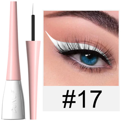 Matte dark green waterproof liquid eyeliner pencil by Blushimmer with ultra-thin tip and quick-dry, long-lasting eye makeup application