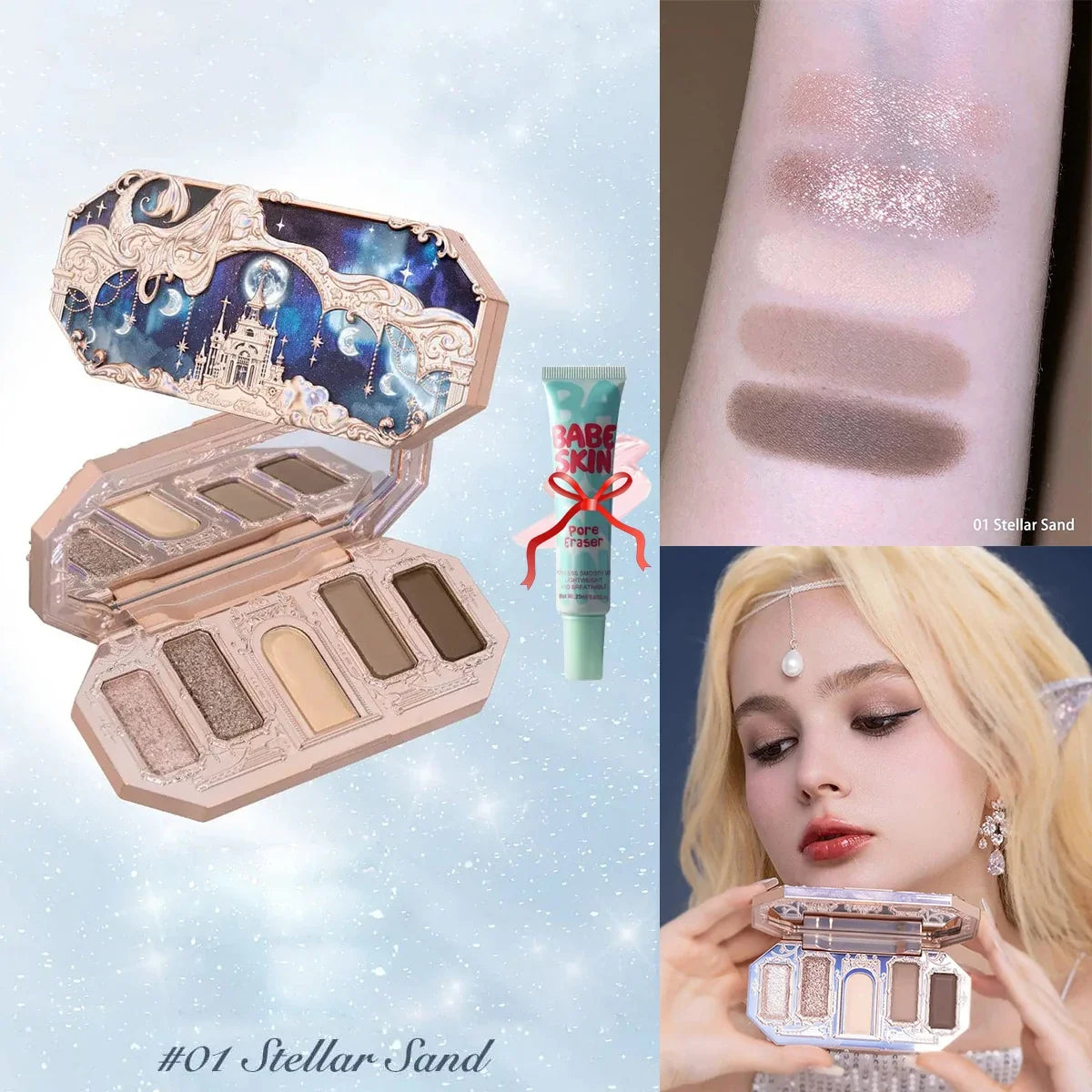 Blushimmer Flower Knows Chocolate Wonder-Shop 8-color eyeshadow palette with rich, warm shades and floral-inspired packaging.