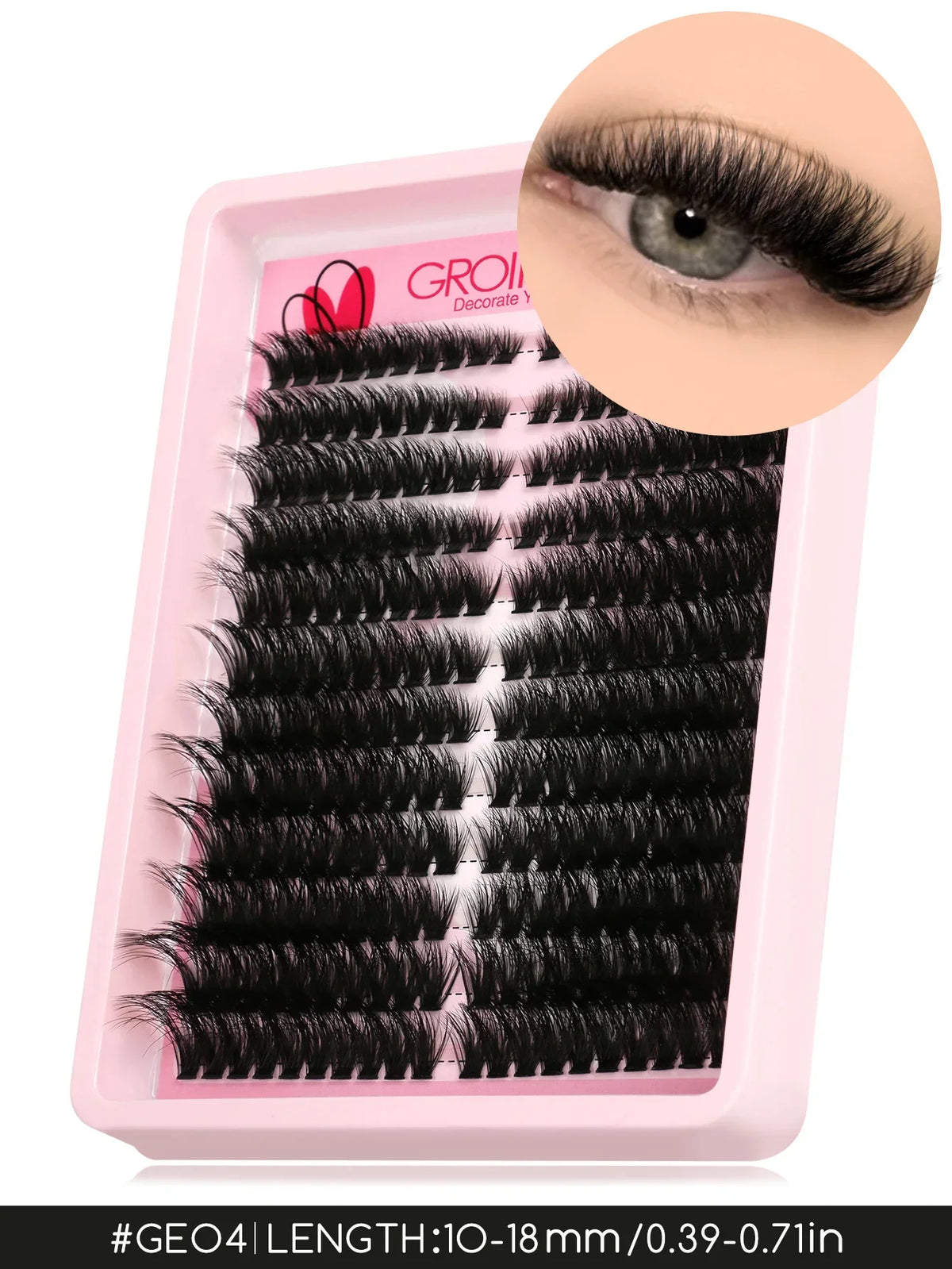 Blushimmer GROINNEYA Lashes Clusters, wispy cat-eye eyelash extensions with fluffy volume, DIY makeup false lashes.