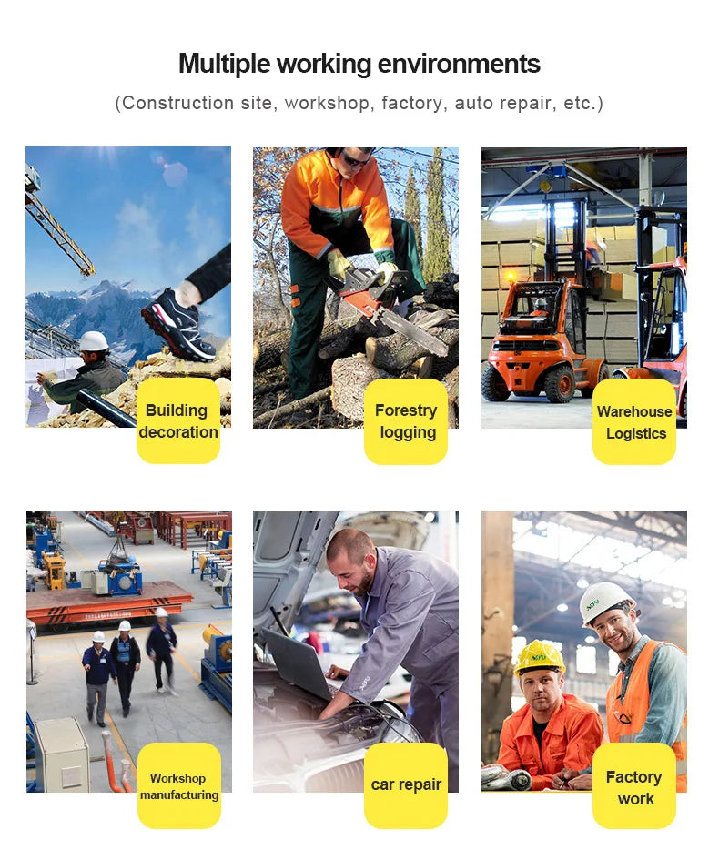 Steel Toe Safety Shoes Men, Anti-Puncture Anti-Smash Non Slip Industrial Work Boots Lightweight Breathable Protective Shoes