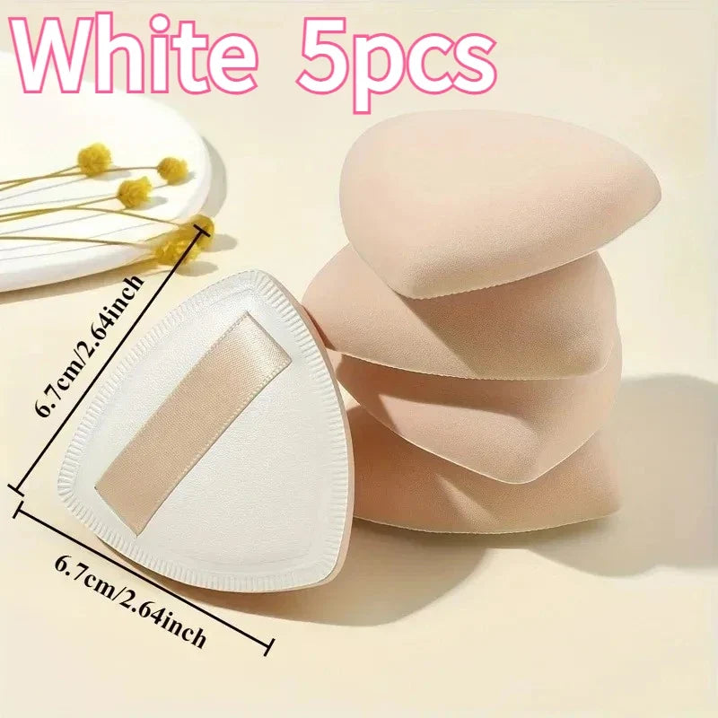 Set of 5 Blushimmer marshmallow air cushion powder puffs, soft dual-purpose sponges for liquid foundation, dry or wet use.