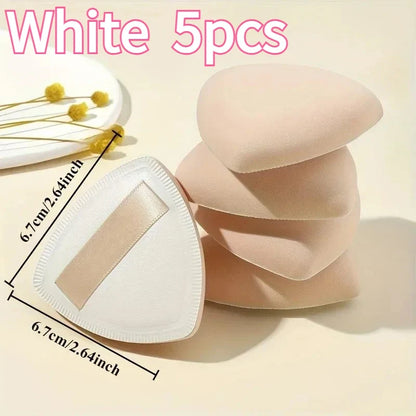 Set of 5 Blushimmer marshmallow air cushion powder puffs, soft dual-purpose sponges for liquid foundation, dry or wet use.