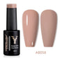 YOKEFELLOW 10ml translucent pink gel nail polish by Blushimmer, showing a smooth, glossy nude gel varnish for long-lasting manicures.