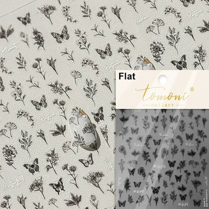 Shiny Jelly Butterfly 5D Nail Art Sticker with rhinestones and insect design for DIY manicure decoration by Blushimmer