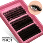 Blushimmer GROINNEYA fluffy thick DIY eyelash clusters with D/DD curl, wispy style for lash extensions, shown in black on a white background.