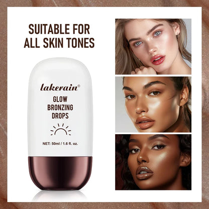 Blushimmer glow bronzing drops and face peptide serum with liquid bronzer and hydrating cream for radiant summer glow.