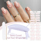 Blushimmer Harunouta 4-piece gradient jelly semi-cured gel nail strips with nude pink waterproof design and matching nail lamp.