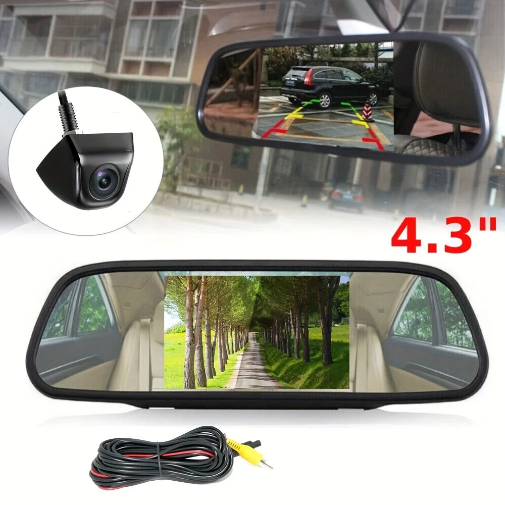 Backup Camera with Monitor Back up Camera System for Car  Reverse Camera  Rear View with 4.3in Monitor Safe Parking