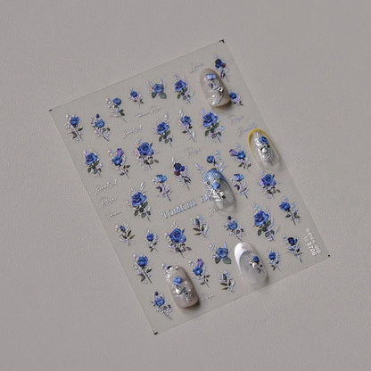 Blushimmer Dream Flower Window Shell Nail Art Stickers with Japanese floral self-adhesive decals for press-on nail decoration.