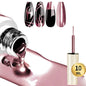 Blushimmer metallic nail gel in silver and gold, 5/8/10/12ml, with mirror chrome finish for UV/LED nail art and detailing.