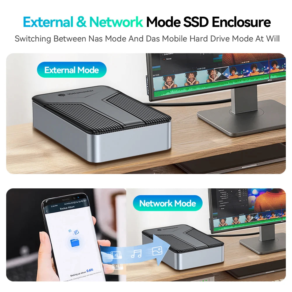 Yottamaster2.5"/ 3.5" SATA HDD NAS Network Private Cloud Storage Hard Drive Enclosure Cloud Storage with External HDD Enclosure